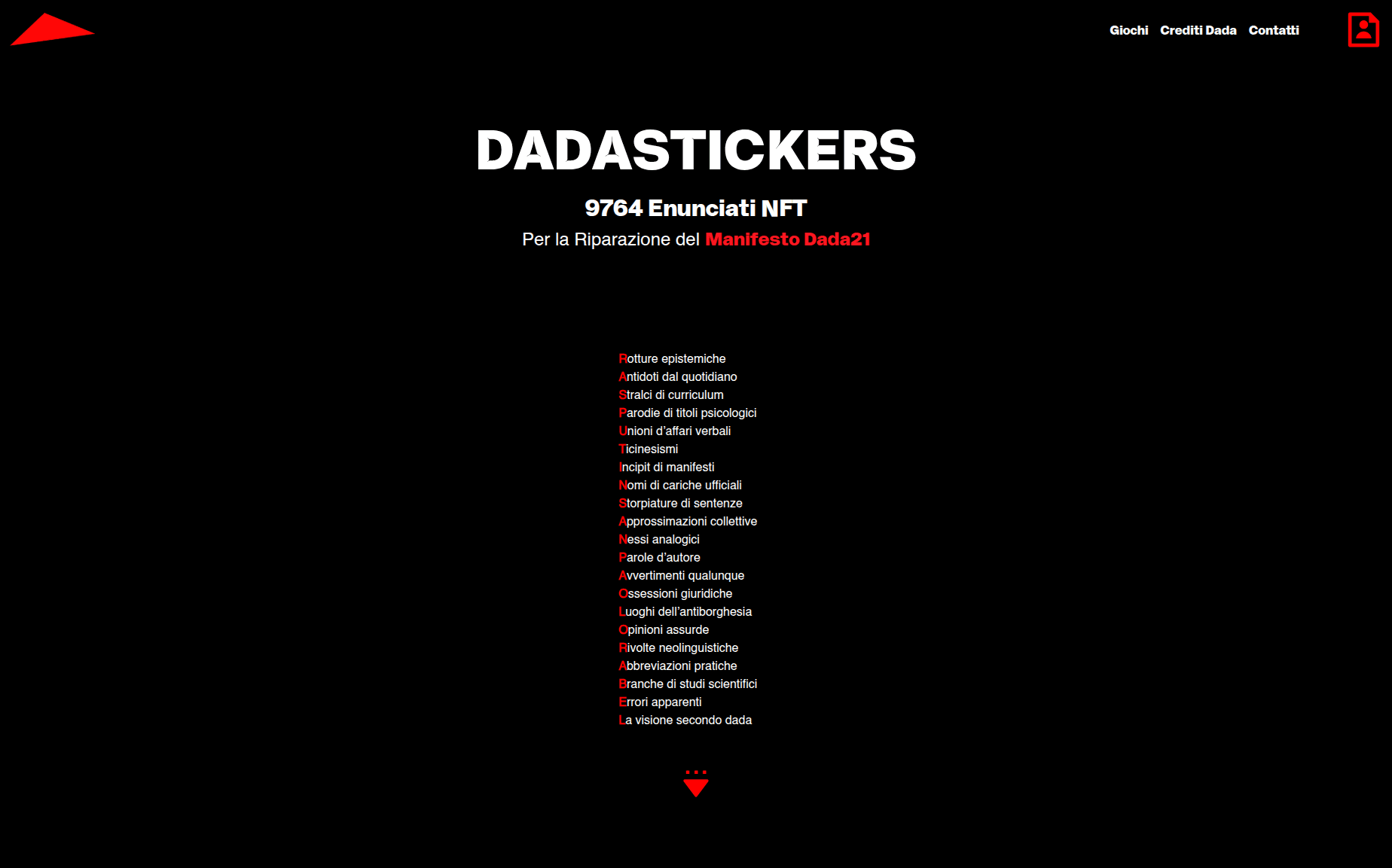 Dadastickers – Gamified Dada Poetry - web design Locarno